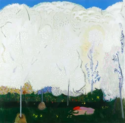 Virginia lente, kornoelje en Judasbomen