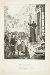 Prediking in het college in Rome