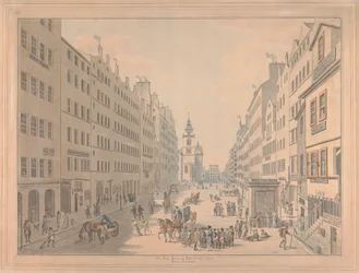 De High Street van Edinburgh vanuit het oosten