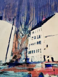 Abstracte weergave van een stadsstraat