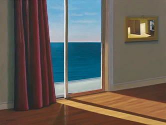 Zon in een lege kamer aan zee, 2018 (olieverf op doek)