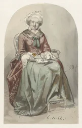 Zittende oude dame