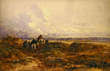 Zigeuners die een Heide oversteken