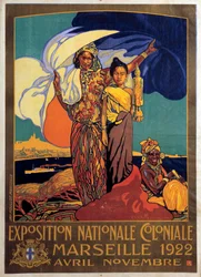 Kolonialisme: poster voor de nationale koloniale tentoonstelling in Marseille, Poster door David Dellepiane