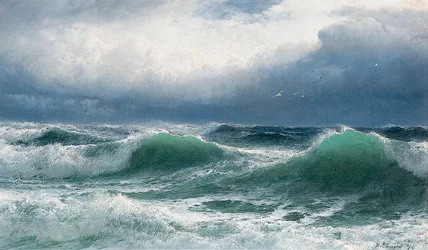 Stormachtige Zee met Doorzichtige Brekers, 1894