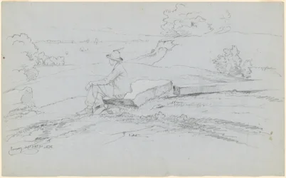 Studie voor "Witte Bergen vanuit North Conway, New Hampshire" [recto]