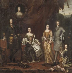 Karel XI, koning van Zweden, met zijn gezin