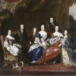 Koning Karel XI van Zweden met familie