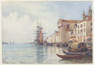 Het Giudecca Kanaal met Schepen bij de Chiesa dei Gesuati