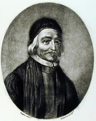Portret van Dr Thomas Bailey, gegraveerd door Richard Earlom (1743-1822) uit Illustrious Characters in British History (mezzotint)