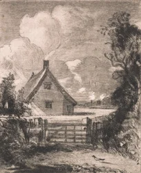 Huisje in een korenveld