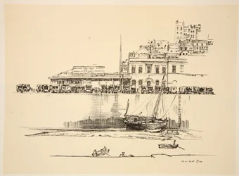 Een Brits Rode Kruis Depot in Boulogne, illustratie uit 