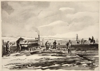 Aan de Somme: modder, illustratie uit 