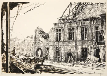 Het stadhuis van Peronne, illustratie uit 