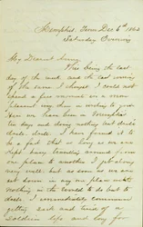 Brief van D. P. Grier, Memphis, Tenn., aan Anna McKinney, 6 december 1862