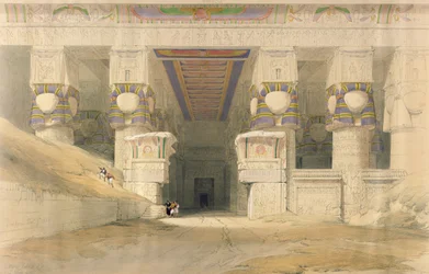 Voorgevel van de Tempel van Hathor, Dendarah, uit 