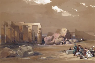Fragmenten van de Grote Kolossen bij het Memnonium, Thebe, 1838
