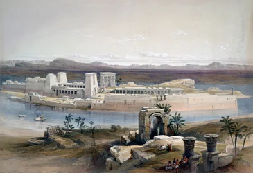 Algemeen uitzicht op het eiland Philae, Nubië