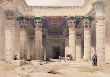 Grote portiek van de tempel van Philae - Nubië, 1842-1849