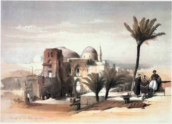 In het Heilige Land: Jeruzalem, Kerk van het Heilig Graf (gravure)