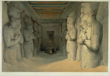 Interieur van de grote tempel van Abu Simbel