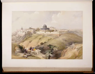 Jeruzalem, 9 april 1839, gegraveerd door Louis Haghe, 1843