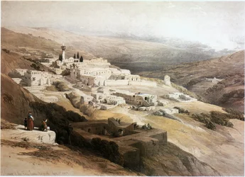 Nazareth, Klooster van de Franciscaner Broeders, Israël (gravure)