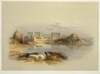 Philae-eiland, Egypte (aquarel)