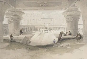Portiek van de tempel van Edfu