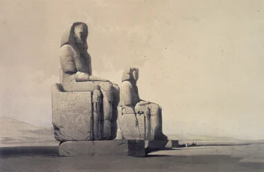 Beelden in Thebe, Egypte, c1845