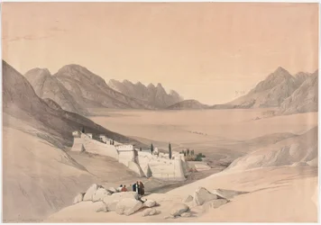 Het Klooster van St. Catherine, Sinaïberg, Kijken naar de Vlakte van het Kampement