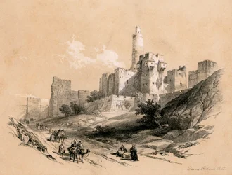 De Toren van David, Jeruzalem, Israël, 1855