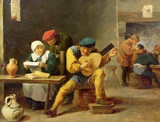 Boeren die Muziek Maken in een Herberg, ca. 1635