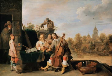 Zelfportret met familie, ca. 1645
