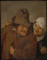 Twee Boeren met een Glas Wijn