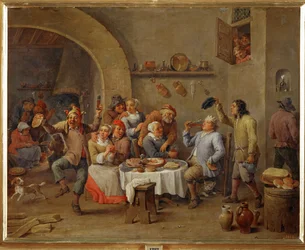 Le Roi Boit (olieverf op koper)