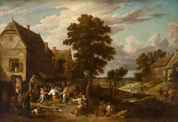 Dansers in een dorpsherberg, circa 1660s
