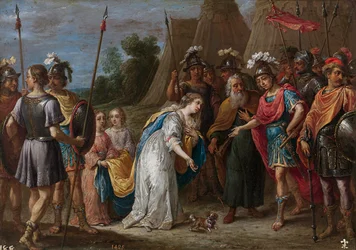 Eustathius pleit voor Armida (Armide) bij Godfried van Bouillon (Godefroy de Bouillon)