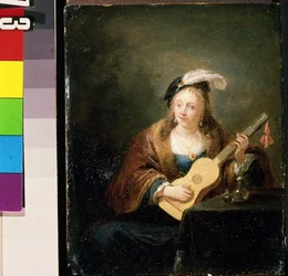 Vrouw met een gitaar