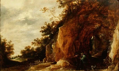 Landschap met Reizigers (een van een paar)