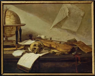 Vanite du Savoir - IJdelheid van kennis (schilderij op hout)