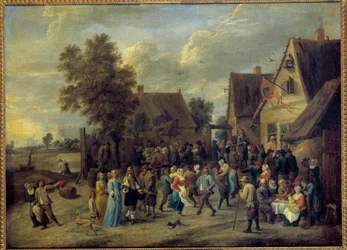 Dorpsfeest met aristocratisch paar