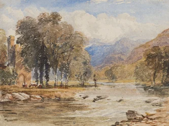 Rivierlandschap, waarschijnlijk Schotland