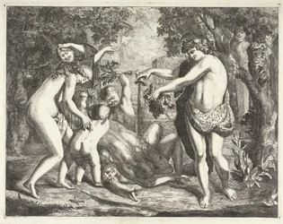 Landschap met bacchanaal, met Bacchus