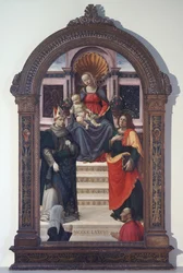 De Madonna met kind met de heilige Lodewijk van Toulouse, Johannes de Evangelist en donoren