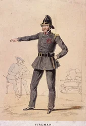 Een brandweerman, 1855