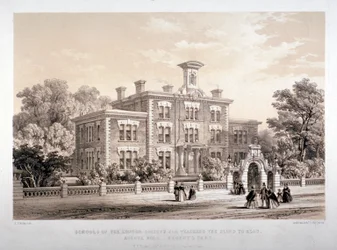 London Society Scholen voor het onderwijzen van blinde mensen, Avenue Road, Marylebone, Londen, c1860.