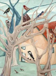 Perzikhuis, 2015 (acrylverf op doek)