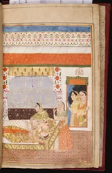 Een hindoeïstisch liefdesverhaal van Manshar en Madh, c.1730