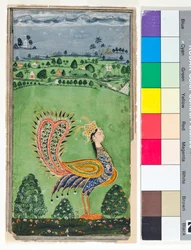 Mythische pauw met een vrouwenhoofd, ca. 1750